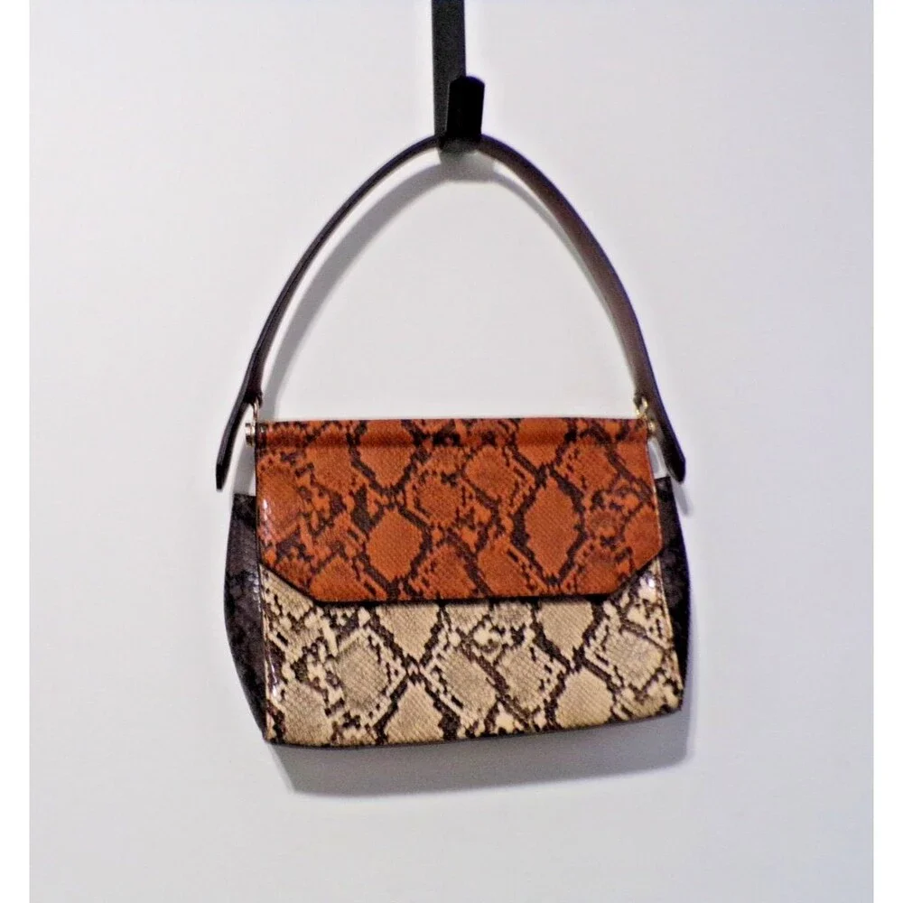 a new day  Faux SnakeSkin Satchel Handbag‎ with Handle Snap Closure NW/OT